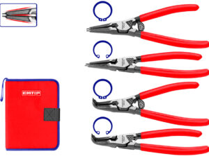 EMTOP CONJUNTO 4 ALICATES PRESILLAS 7" 180MM