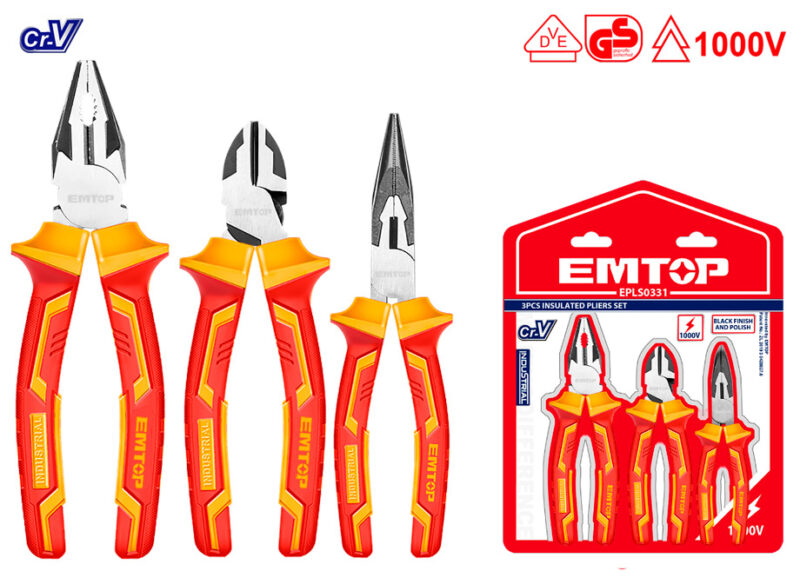 EMTOP JUEGO 3 ALICATES ELECTRICISTA 1000V