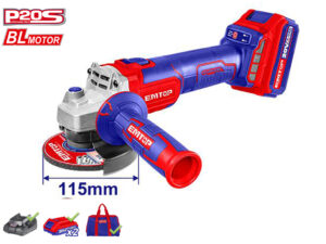 EMTOP AMOLÑADORA 115MM BRUSHELESS P20S 2BAT