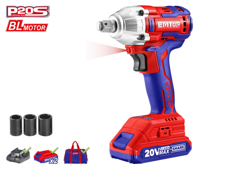 EMTOP PISTOLA DE IMPACTO 1/2 300NM BATERIA