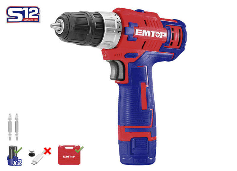 EMTOP TALADRO BARETIA 12V 1.5AH 45NM